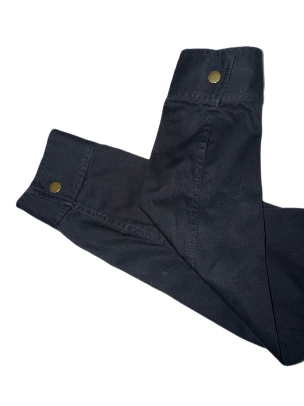 Talbots Black Denim Utility Jacket Gold Snap Button 100% Cotton NWOT Petite 8 - Picture 6 of 10